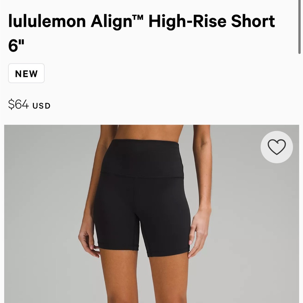 Lululemon Align High-Rise Black Biker Short
